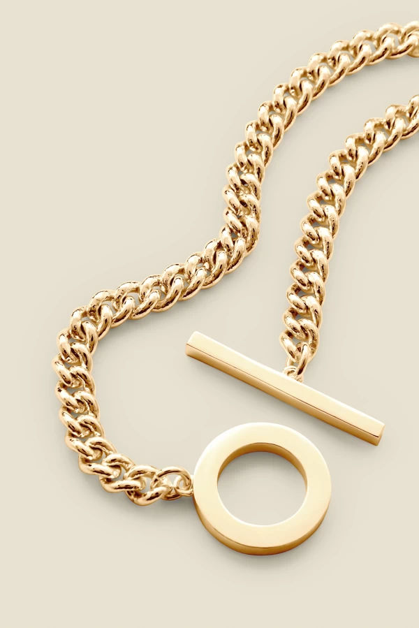 Gold Plated Toggle Detail Necklace 3 Gold Plated Toggle Detail Necklace - Image 3
