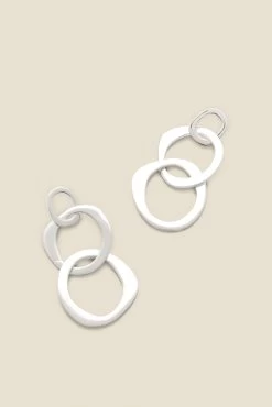 Silver Plated Chain Link Oversized Earrings