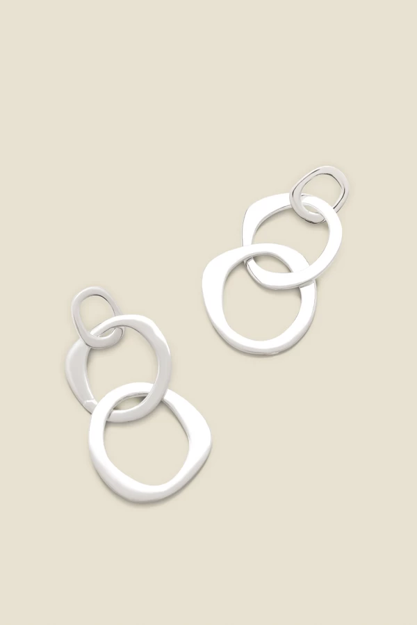 Silver Plated Chain Link Oversized Earrings 1 Silver Plated Chain Link Oversized Earrings