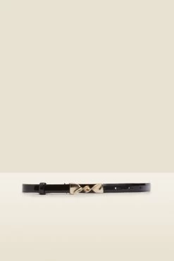 Black Twist Trim Slim Leather Waist Belt 7 Black Twist Trim Slim Leather Waist Belt -Trendora Shop web s22ac050bk a