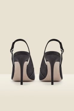 Eve Black Rhinestone Detail Slingback Court Shoe -Trendora Shop web s22fw019bk b