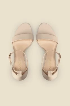 Nia Ecru Leather Barely There High Sandal 5 Nia Ecru Leather Barely There High Sandal -Trendora Shop web s22fw029nl0002 c rt