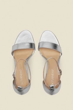 Nia Silver Leather Barely There High Heel Sandal 5 Nia Silver Leather Barely There High Heel Sandal -Trendora Shop web s22fw029rg0001 c silver rt 1