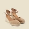 Alana Taupe Suede Ankle Strap Wedge Espadrille