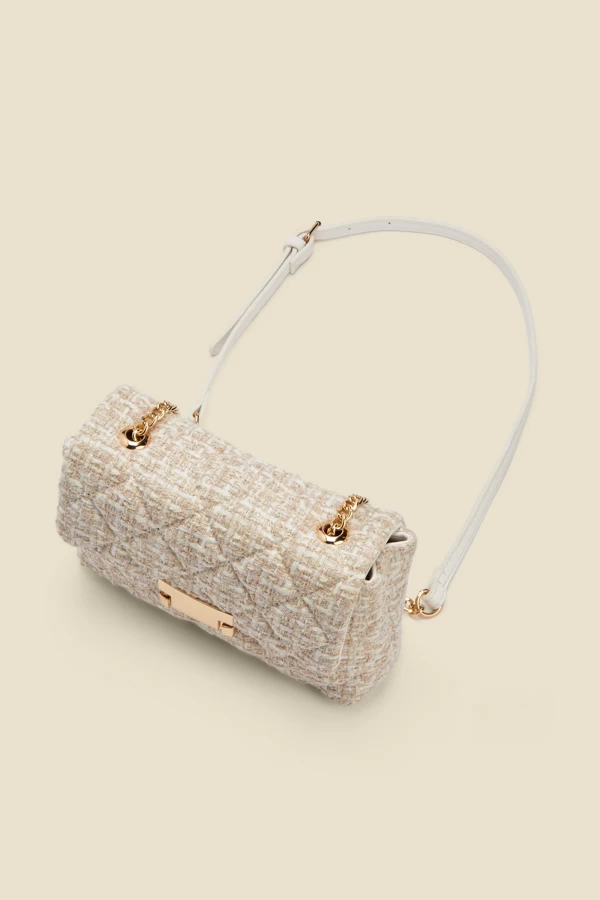Natural Boucle Clasp Detail Cross Body Bag 3 Natural Boucle Clasp Detail Cross Body Bag - Image 3