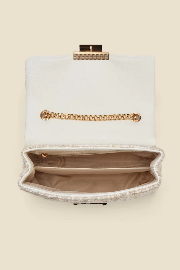 Natural Boucle Clasp Detail Cross Body Bag 4 Natural Boucle Clasp Detail Cross Body Bag - Image 4