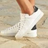 Victoria Cava Black Glitter Back White Leather Trainers