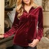 Burgundy Luxe Velvet Shirt