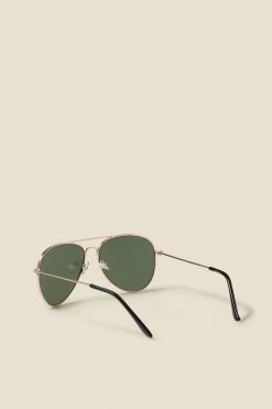 Gold Aviator Sunglasses -Trendora Shop web sosandar sunglasses5 b