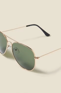 Gold Aviator Sunglasses -Trendora Shop web sosandar sunglasses5 c