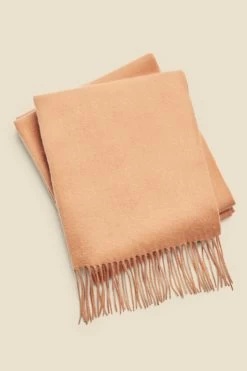 Camel Super Soft Wool & Cashmere Blend Scarf -Trendora Shop web sosander beige 2