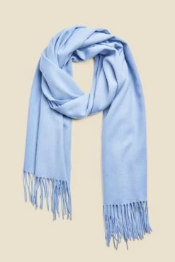 Powder Blue Super Soft Wool & Cashmere Blend Scarf -Trendora Shop web sosander blue 1