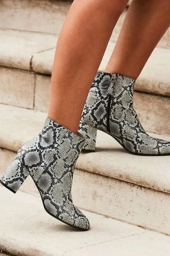 Anna Snake Leather Ankle Boot
