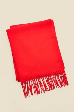 Red Super Soft Wool & Cashmere Blend Scarf -Trendora Shop web sosander red 2